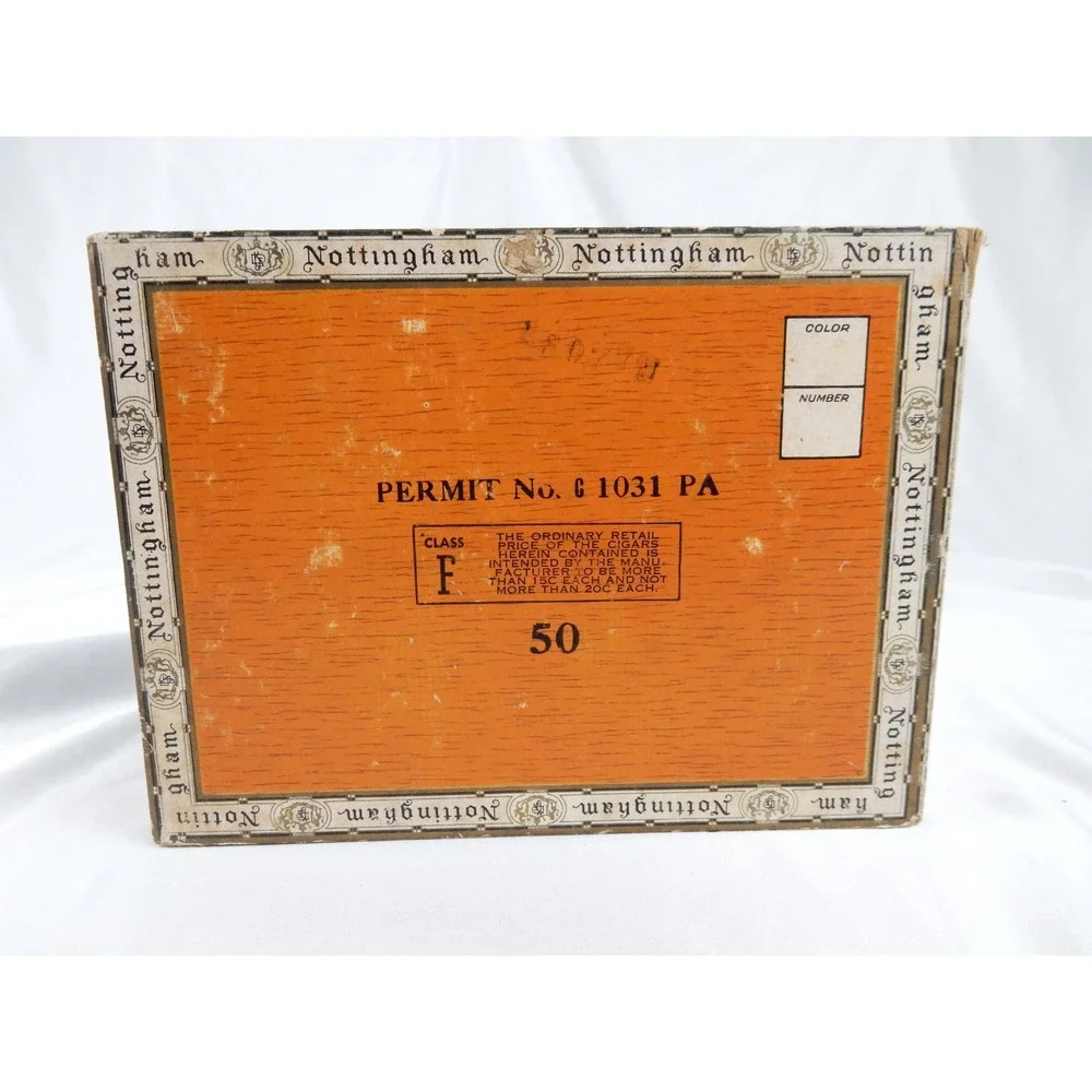 Vintage Nottingham Queens Cigar Box D Emil Klein Co Wood 1930s-40s